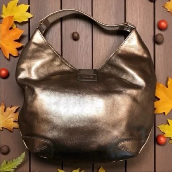 Micheal Kors , Gold Leather Shoulder Bag - Picture 7 of 8